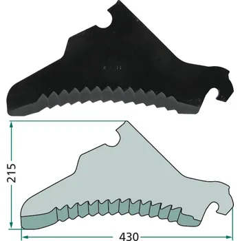 Nůž pro sběrací vozy Pöttinger typy Jumbo, Europrofi a Torro o délce nože 430 mm a tloušťce 5 mm