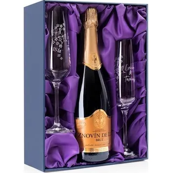 Sklenice DELUX BRUT sektová sada k výročí Motýlci (1+2)