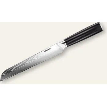 Kuchyňský nůž Nůž na pečivo Seburo SARADA Premium Damascus 195mm