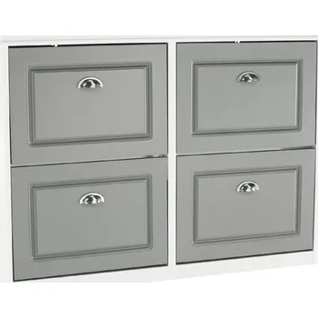 Botník Botník, 2-řadový, šedá / bílá, SEBER TYP 5