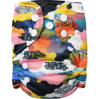 Plenkové kalhoty Breberky BIO Bambusová kapsová plenka (S) - Malované mraky PAT