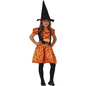 Karnevalový kostým Guirca Dívčí kostým - Dýňová čarodějnice Velikost - děti: M: 115-123 cm