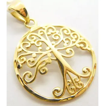 Přívěsek Klenoty Budín Dámský gravírovaný zlatý přívěsek strom života 585/1,09gr H759 (Klenoty Budín Dámský gravírovaný zlatý přívěsek strom života 585/1,09gr H759)