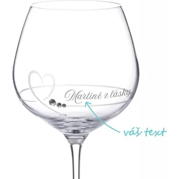 Sklenice Pískovaná sklenice na Gin tonic Z lásky