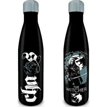 Láhev Pyramid Kovová láhev - Zaklínač 540 ml Černá