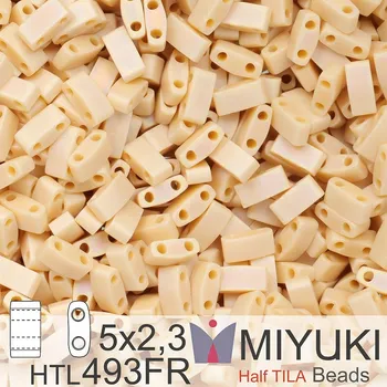 Korálek Korálky Miyuki Half Tila. Barva Matte Opaque Pear AB HTL 493FR. Balení 3g.
