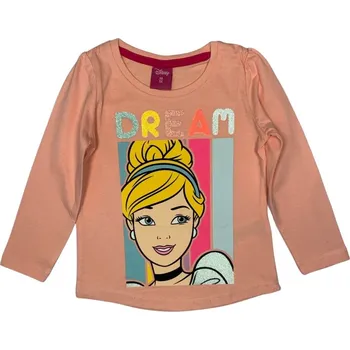 Eplus Dívčí tričko s dlouhým rukávem - Popelka Disney růžové Velikost - děti: 98