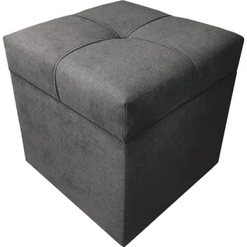 Taburet Taburet Kostka 40 × 40 s úložným prostorem - tmavě hnědý Soro 96