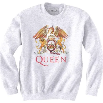 Pánská mikina RockOff Unisex mikina QUEEN - Classic Crest - bílá Velikost: S