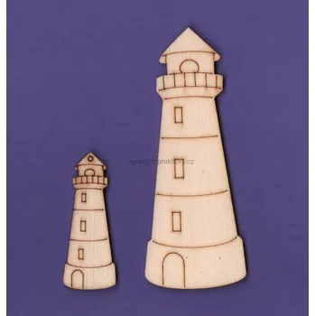 Překližka Výřez z překližky, S13/1, MAJÁK-velký, 10,3x4cm, 1ks