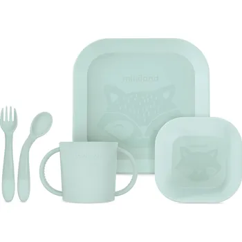 dětská jídelní sada Jídelní sada čtvercová 5-dílná Mint
