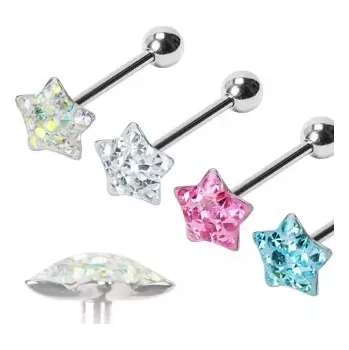 Piercing Piercing do jazyka Puffy Star - Barva piercing: Růžová