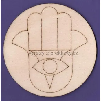 Stavební deska Výřez z překližky, antistresový, RUKA FATIMY, 9,6cm, 1ks