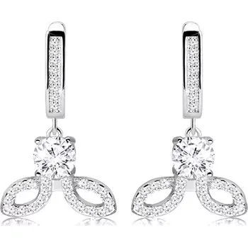 Náušnice Náušnice ze stříbra 925 - kulatý zirkon čiré barvy, blýskavé kontury zrnek