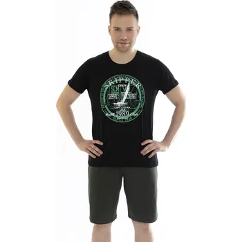 Pánské pyžamo Leptir pyžamo pánské 503/04 - černá, XL (Pánské bavlněné pyžamo Leptir)