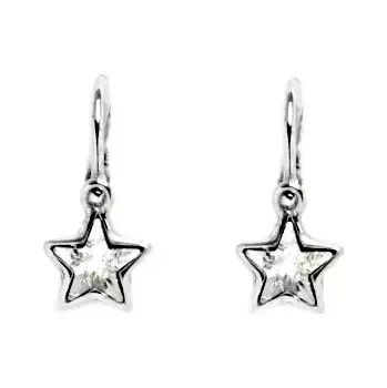 Náušnice Stříbrné dětské náušnice hvězda Swarovski čiré - NK1326 (Stříbrné náušnice dětské hvězdičky)