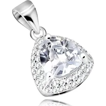 Přívěsek Přívěsek ze stříbra 925, čirý zirkonový trojúhelník s třpytivým lemem