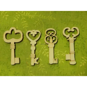 Překližka Výřez z překližky, C125, SADA KLÍČŮ, 4x1,7cm, 4ks