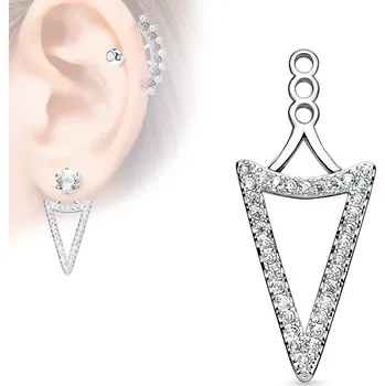 Přívěsek Přívěsek na puzetovou náušnici, čirá zirkonová kontura trojúhelníku