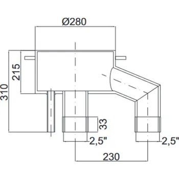 Bazénový protiproud Pooltechnika Předmontážní sada 2-tryskového kruhového protiproudu