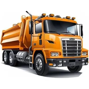 Přisada na vaření a pečení Jedlý papír nákladní auto oranžové 19,5cm - PICTURE