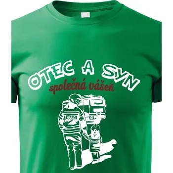 Chlapecké tričko Dětské triko Otec a syn, společná vášeň, Barva Zelená, Velikost 134 cm/8 roků, Canvas Dětské tričko Bezvatriko.cz 0498