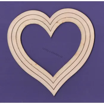 Stavební deska Výřez z překližky, E24, sada-SRDÍČKA, cca 14,5x14,8cm, 3ks