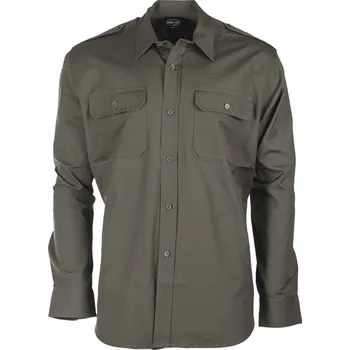 Pánská košile MILTEC Košile bavlněná dlouhý rukáv ripstop Olive Drab Mil-Tec® Vyberte velikost: XL