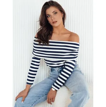 Dámská halenka CLIERS bílá a tmavě modrá