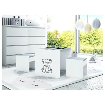 Dětský pokoj Stůl a jedna židle - medvídek / šedá