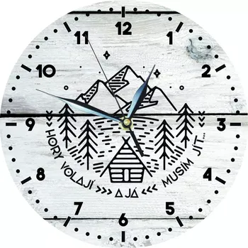 Dekorační hodiny pro turisty Hory volají