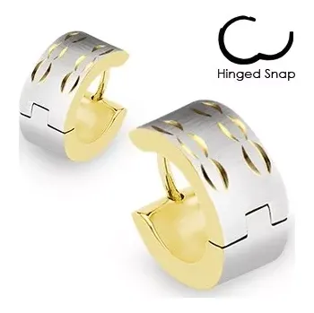 Náušnice Kruhové náušnice z oceli - dvoubarevná kombinace, matný povrch