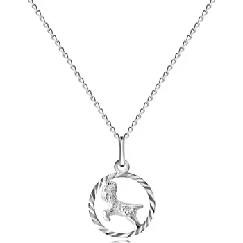 Řetízek Lesklý řetízek a přívěsek ze stříbra 925 - hladká očka, znamení BERAN