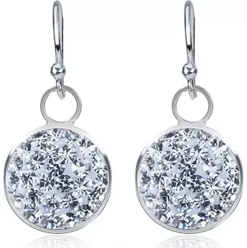 Náušnice Náušnice ze stříbra 925 - kruhy na háčcích s čirými zirkony, 9 mm