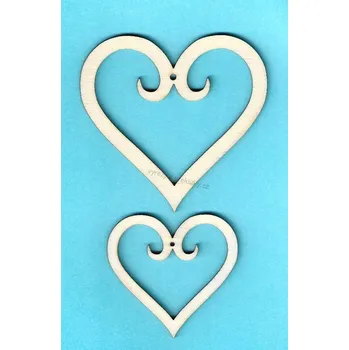 Dřevěné výřezy, SR02/1, KLASICKÉ SRDCE-velké, 8,8x8,8cm, 1ks