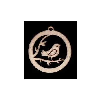 Stavební deska Výřez z překližky, J54, ozdoba, JARNÍ PTÁČEK, 4,5x4,9cm, 1ks