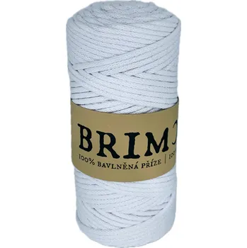 Příze Brimoon premium bavlněná šňůra 3mm - Bílá