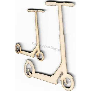 Překližka Výřez z překližky, O63/1, KOLOBĚŽKA-velká, 5,3x9cm, 1ks