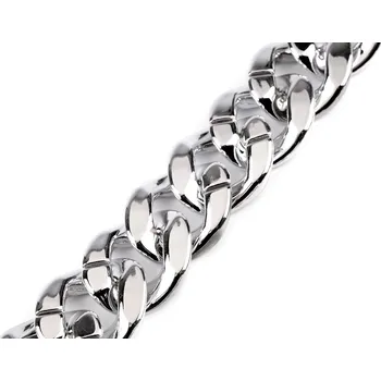 Designový řetěz k výrobě a zdobení oděvů a doplňků šíře 34 mm, metráž, barva 2 stříbrná