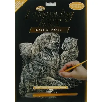 omalovánky Škrabací obrázek- Psi- zlatý retrívr