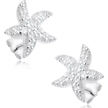 Náušnice Puzetové náušnice ze stříbra 925, zirkonová hvězdice