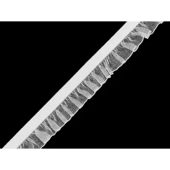 Pruženka s volánkem šíře 15 mm, barva 1 bílá