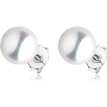 Náušnice Stříbrné náušnice 925, bílá perla, 7 mm, puzetky