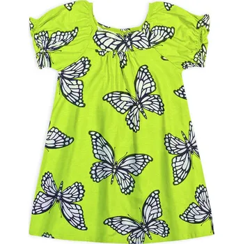 Dívčí šaty Dívčí šaty NANAI MOTÝLI žluté neon Velikost: 158