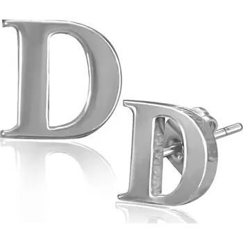 Náušnice Ocelové náušničky - písmeno D, puzetky