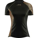 Dámské funkční triko krátký rukáv LEO černá/hnědá Bamboo Ultra