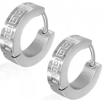 Náušnice Náušnice z oceli 316L, stříbrná barva, vzor řeckého klíče