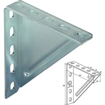 Tesařské kování Úhelník konzolový WK 200/200/4mm