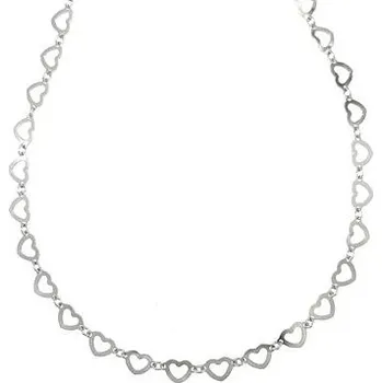 Náhrdelník Stříbrný srdíčkový náhrdelník délka náhrdelníku 42+3cm