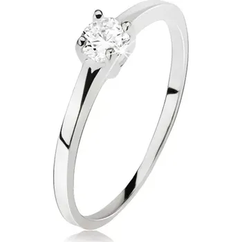 Prsten Prsten ze stříbra 925, čirý zirkon uchycený čtyřmi tyčinkami - Velikost: 55